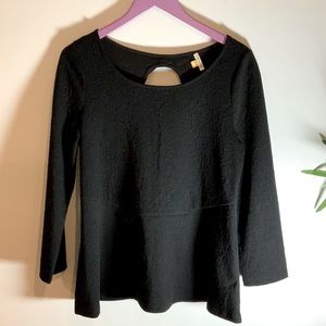 Anthropologie Leifsdottir Black Peplum Top size L